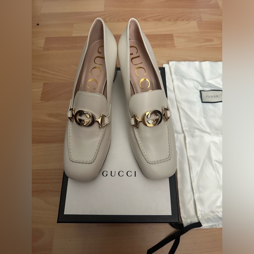 Authentic Gucci Malaga kid heels in mystic white - Picture 8 of 8